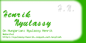 henrik nyulassy business card